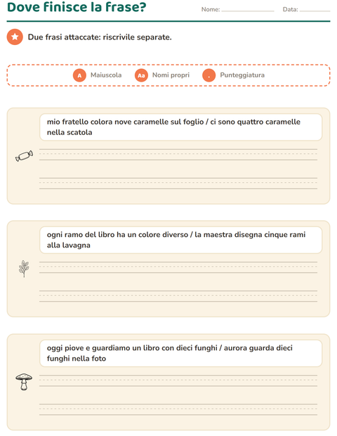 Anteprima della scheda di Maiuscole e punteggiatura con Pasqua BN per Scuola primaria classe seconda