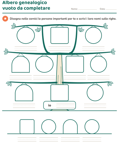 Anteprima di Albero genealogico vuoto da completare con le persone care