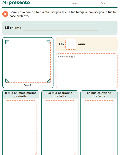 Anteprima della scheda di Mi presento per Scuola dell'infanzia (5-7 anni)