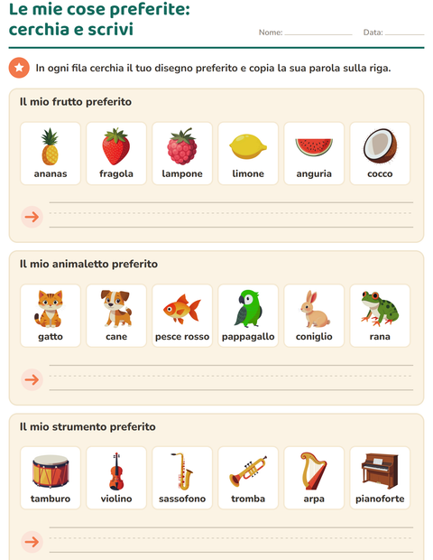 Anteprima della scheda di Mi presento per Scuola dell'infanzia (5-7 anni)