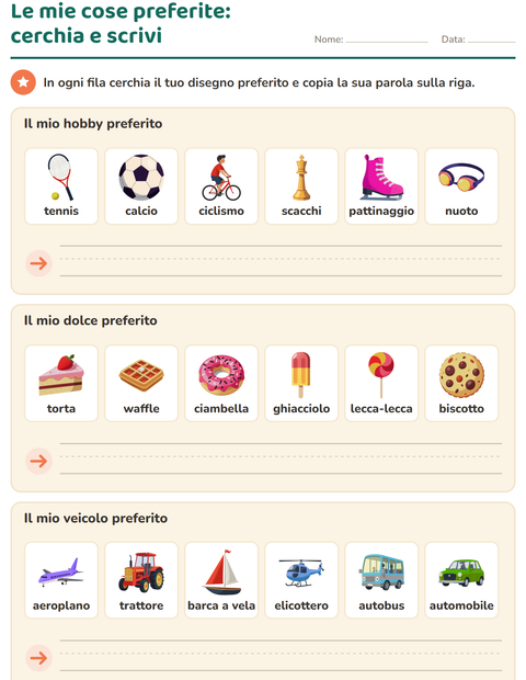 Anteprima della scheda di Mi presento per Scuola dell'infanzia (5-7 anni)
