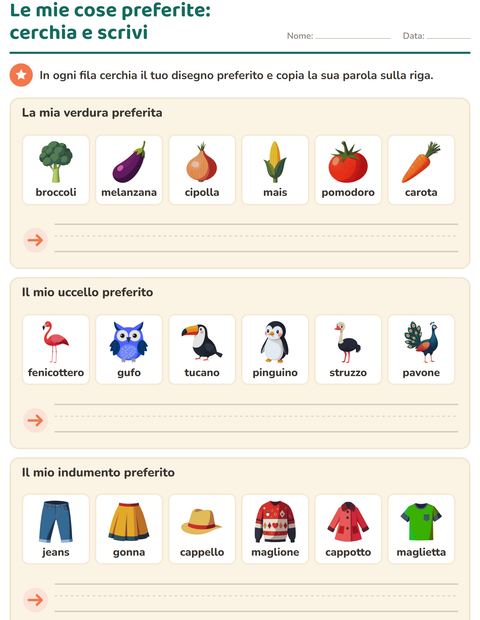 Anteprima della scheda di Mi presento per Scuola dell'infanzia (5-7 anni)