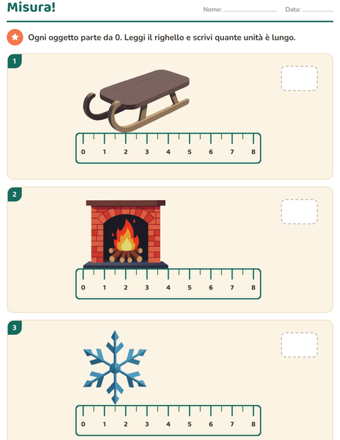 Anteprima della scheda di Misurazione con Inverno per Scuola primaria classe seconda