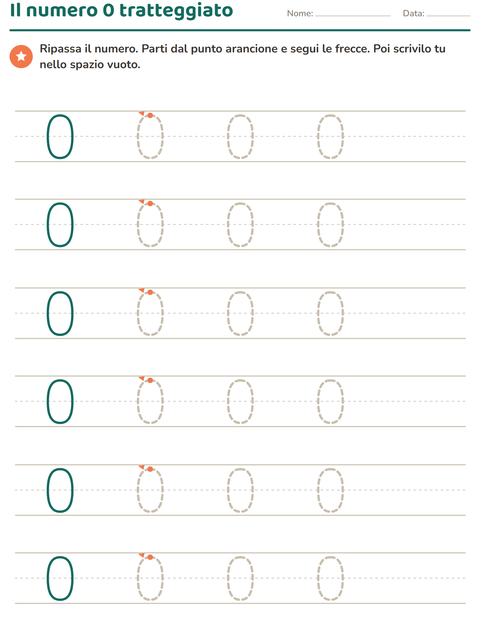 Anteprima della scheda di Numeri tratteggiati per Scuola dell'infanzia (5-7 anni)