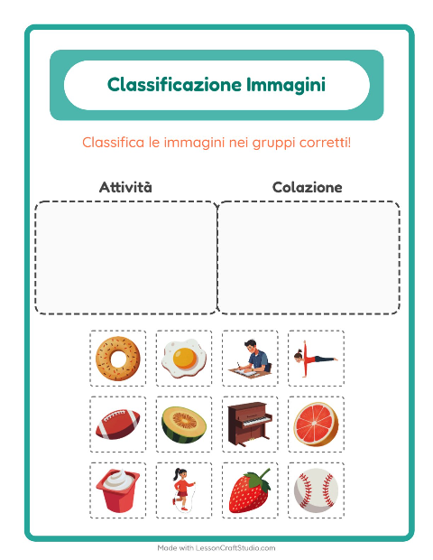Anteprima della scheda di Ordina Le Immagini per Scuola dell'infanzia (5-7 anni)