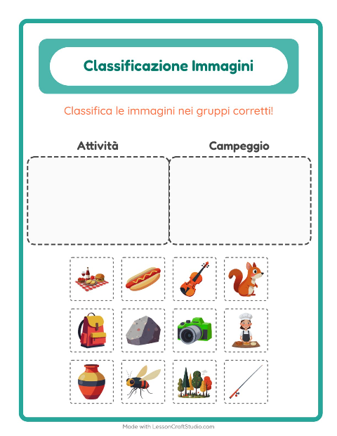 Anteprima della scheda di Ordina Le Immagini per Scuola dell'infanzia (5-7 anni)