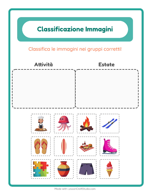 Anteprima della scheda di Ordina Le Immagini per Scuola dell'infanzia (5-7 anni)