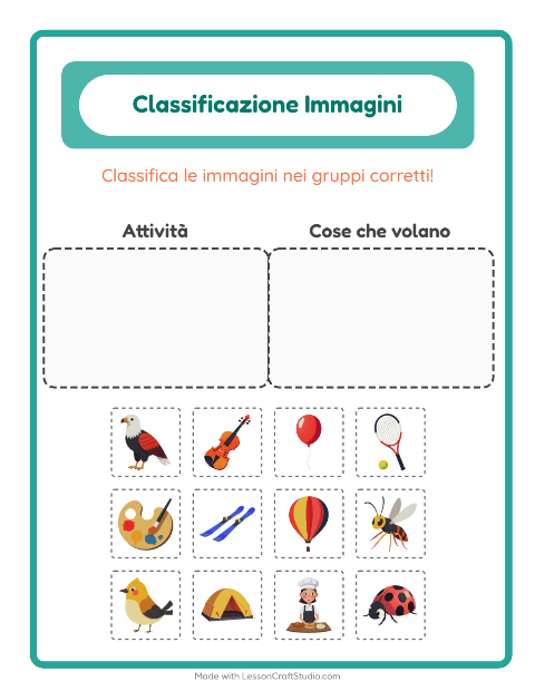 Anteprima della scheda di Ordina Le Immagini per Scuola dell'infanzia (5-7 anni)