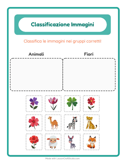 Anteprima della scheda di Ordina Le Immagini per Scuola dell'infanzia (5-7 anni)