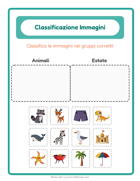 Anteprima della scheda di Ordina Le Immagini per Scuola dell'infanzia (5-7 anni)