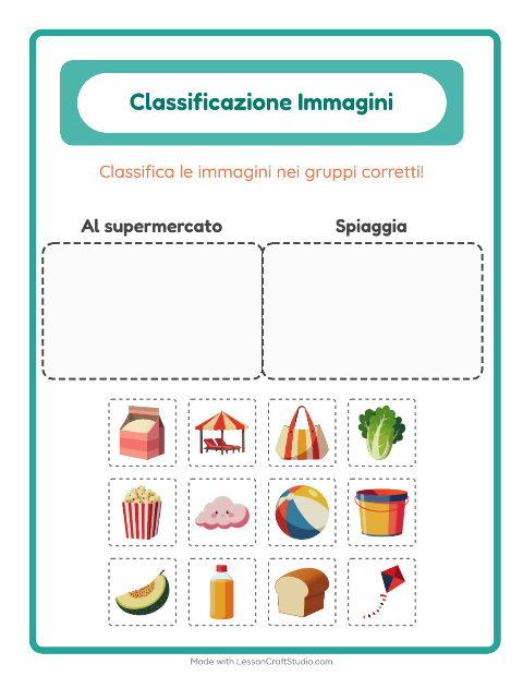 Anteprima della scheda di Ordina Le Immagini per Scuola dell'infanzia (5-7 anni)