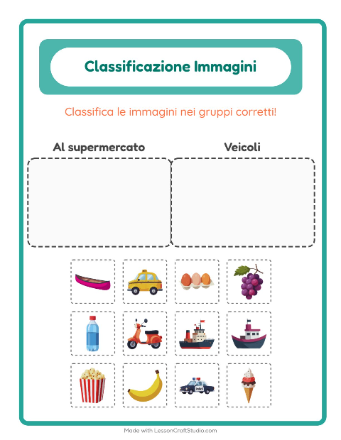 Anteprima della scheda di Ordina Le Immagini per Scuola dell'infanzia (5-7 anni)