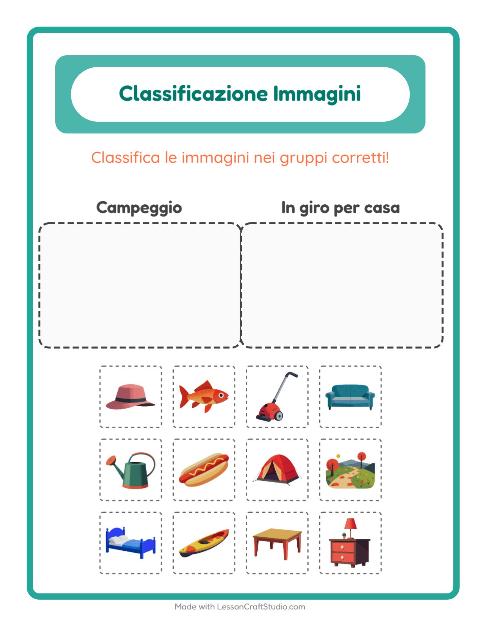 Anteprima della scheda di Ordina Le Immagini per Scuola dell'infanzia (5-7 anni)