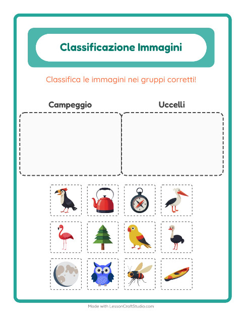 Anteprima della scheda di Ordina Le Immagini per Scuola dell'infanzia (5-7 anni)