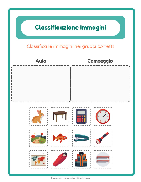 Anteprima della scheda di Ordina Le Immagini per Scuola dell'infanzia (5-7 anni)