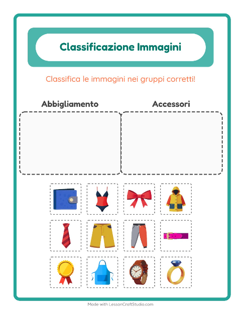 Anteprima della scheda di Ordina Le Immagini per Scuola dell'infanzia (5-7 anni)