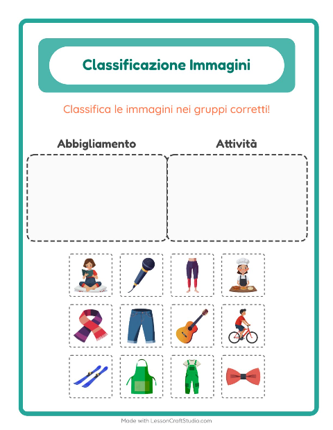 Anteprima della scheda di Ordina Le Immagini per Scuola dell'infanzia (5-7 anni)