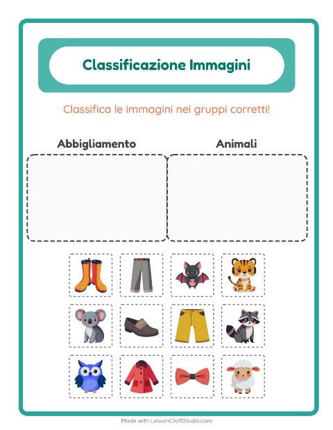 Anteprima della scheda di Ordina Le Immagini per Scuola dell'infanzia (5-7 anni)