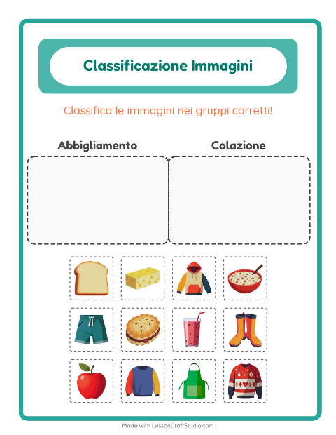 Anteprima della scheda di Ordina Le Immagini per Scuola dell'infanzia (5-7 anni)