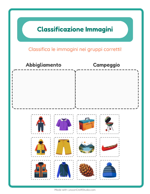 Anteprima della scheda di Ordina Le Immagini per Scuola dell'infanzia (5-7 anni)