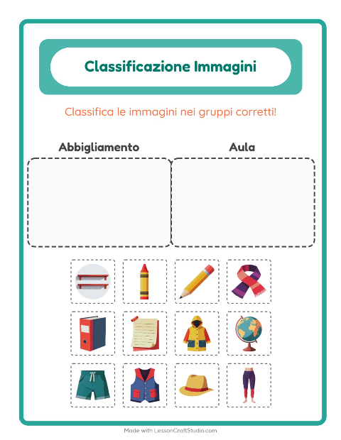 Anteprima della scheda di Ordina Le Immagini per Scuola dell'infanzia (5-7 anni)