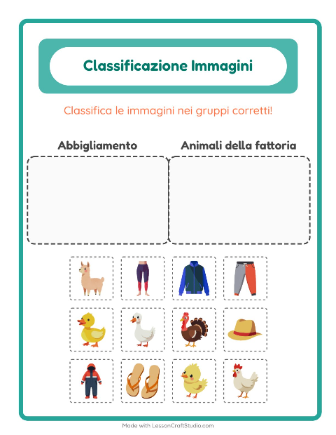 Anteprima della scheda di Ordina Le Immagini per Scuola dell'infanzia (5-7 anni)