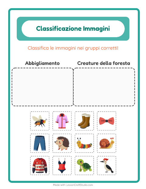Anteprima della scheda di Ordina Le Immagini per Scuola dell'infanzia (5-7 anni)