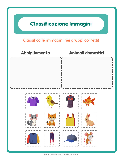Anteprima della scheda di Ordina Le Immagini per Scuola dell'infanzia (5-7 anni)
