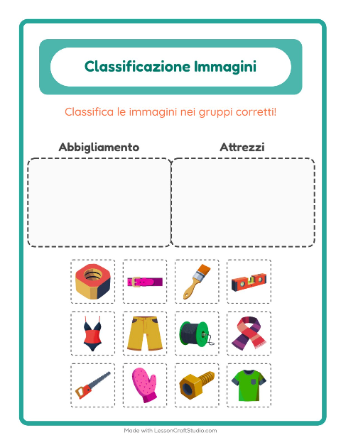 Anteprima della scheda di Ordina Le Immagini per Scuola dell'infanzia (5-7 anni)