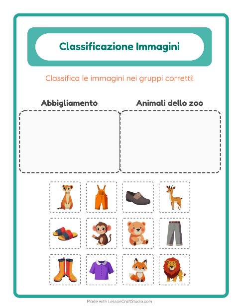 Anteprima della scheda di Ordina Le Immagini per Scuola dell'infanzia (5-7 anni)