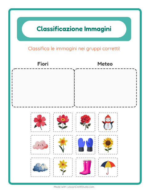 Anteprima della scheda di Ordina Le Immagini per Scuola dell'infanzia (5-7 anni)