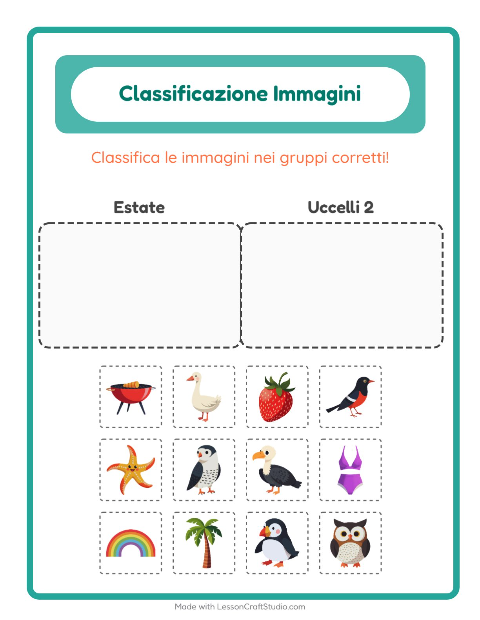 Anteprima della scheda di Ordina Le Immagini per Scuola dell'infanzia (5-7 anni)