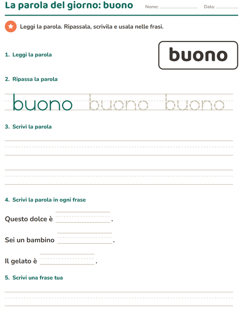 Anteprima della scheda di Parole frequenti per Scuola dell'infanzia (5-7 anni)