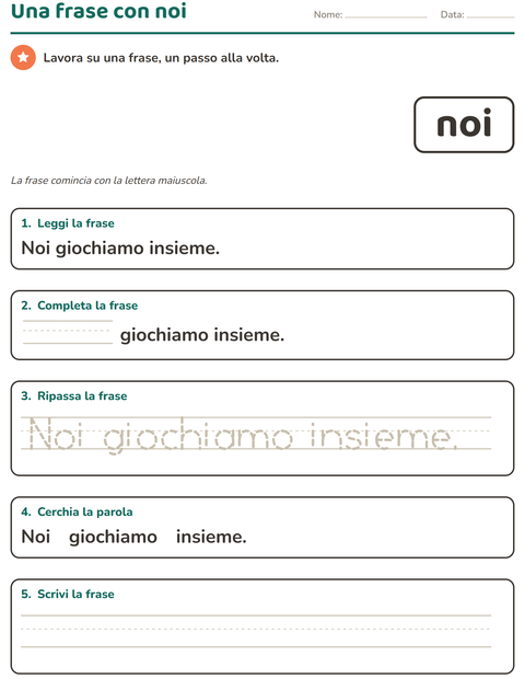 Anteprima della scheda di Parole frequenti per Scuola dell'infanzia (5-7 anni)