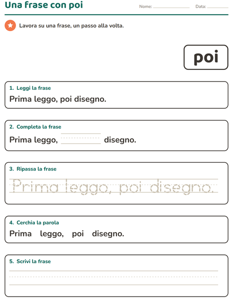 Anteprima della scheda di Parole frequenti per Scuola dell'infanzia (5-7 anni)