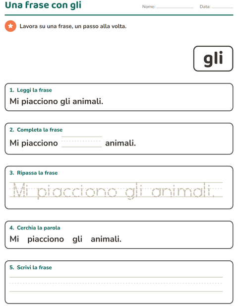 Anteprima della scheda di Parole frequenti per Scuola dell'infanzia (5-7 anni)