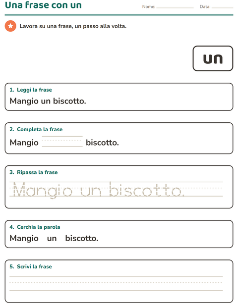 Anteprima della scheda di Parole frequenti per Scuola dell'infanzia (5-7 anni)