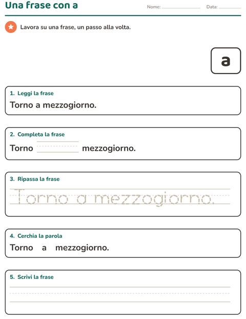 Anteprima della scheda di Parole frequenti per Scuola dell'infanzia (5-7 anni)