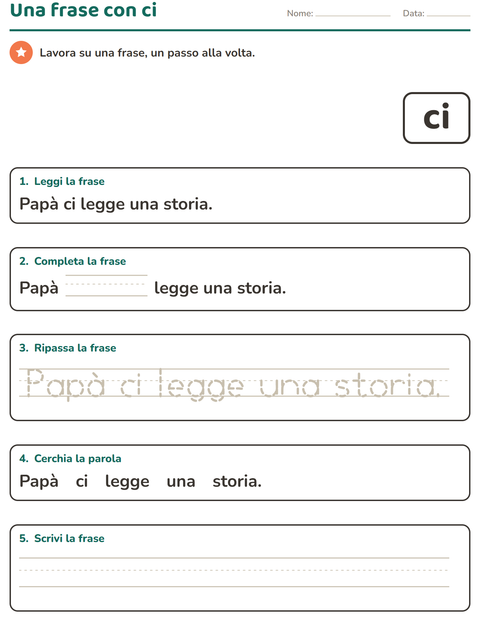 Anteprima della scheda di Parole frequenti per Scuola dell'infanzia (5-7 anni)