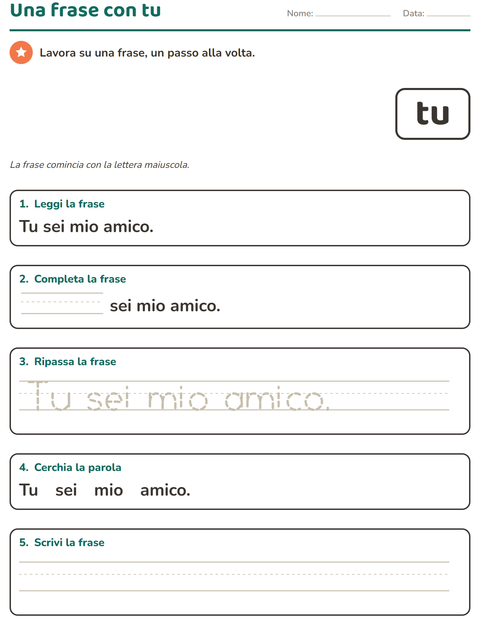 Anteprima della scheda di Parole frequenti per Scuola dell'infanzia (5-7 anni)