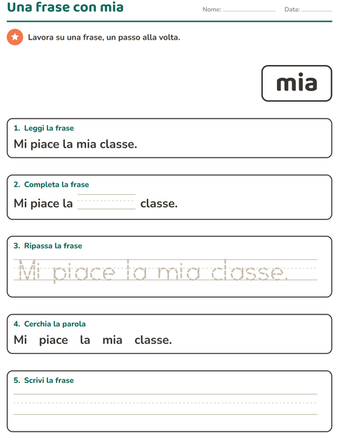Anteprima della scheda di Parole frequenti per Scuola dell'infanzia (5-7 anni)