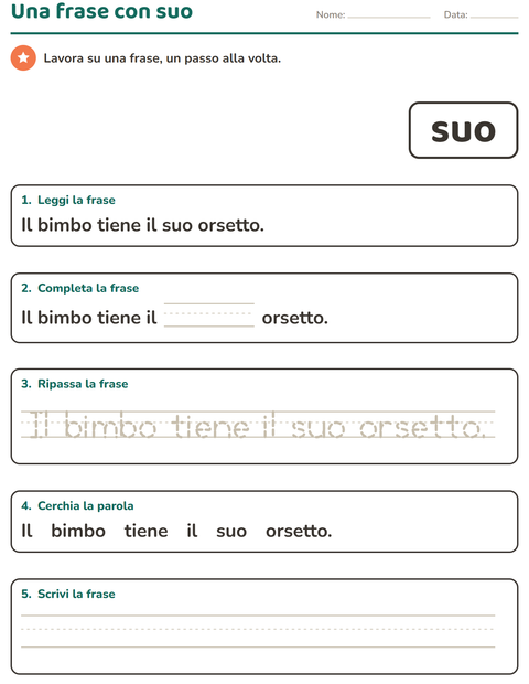 Anteprima della scheda di Parole frequenti per Scuola dell'infanzia (5-7 anni)