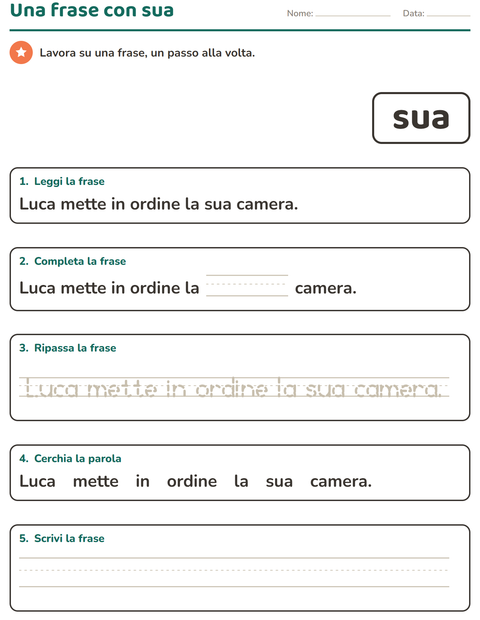 Anteprima della scheda di Parole frequenti per Scuola dell'infanzia (5-7 anni)