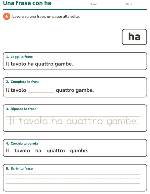 Anteprima della scheda di Parole frequenti per Scuola dell'infanzia (5-7 anni)