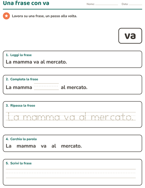 Anteprima della scheda di Parole frequenti per Scuola dell'infanzia (5-7 anni)