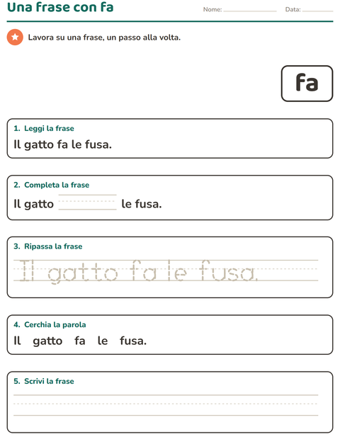 Anteprima della scheda di Parole frequenti per Scuola dell'infanzia (5-7 anni)
