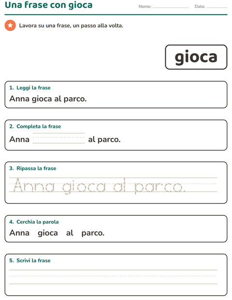 Anteprima della scheda di Parole frequenti per Scuola dell'infanzia (5-7 anni)