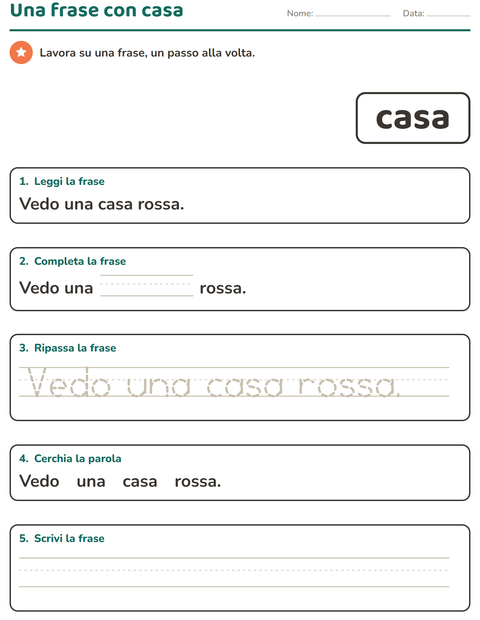 Anteprima della scheda di Parole frequenti per Scuola dell'infanzia (5-7 anni)