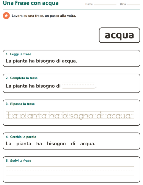 Anteprima della scheda di Parole frequenti per Scuola dell'infanzia (5-7 anni)