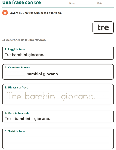 Anteprima della scheda di Parole frequenti per Scuola dell'infanzia (5-7 anni)